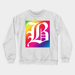 Rainbow White Letter B Crewneck Sweatshirt